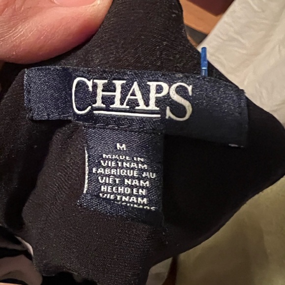 Midi Dress, Sleeveless, Chaps, Black, Pink, Eye hook BackClosure Women's Sz M - Picture 3 of 4